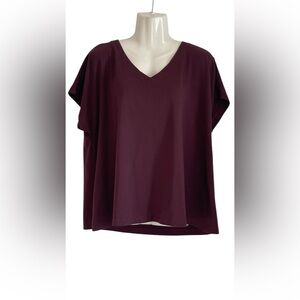 J. Jill LUXE Burgundy V-Neck Blouse